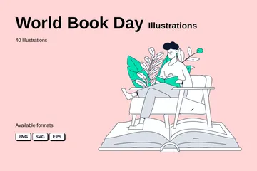 Día Mundial del Libro Paquete de Ilustraciones