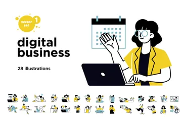 Digitales Geschäft Illustrationspack