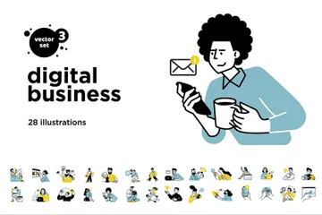 Digital Business Illustration Pack