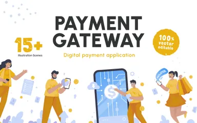 Digital Payment Application Illustration Pack