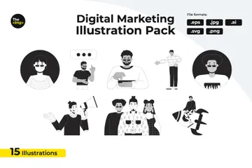 Digitale Vermarkter Illustrationspack