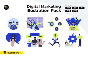 Digitales Marketing Illustrationspack