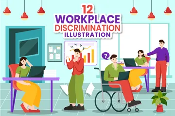 Discriminación en el lugar de trabajo Paquete de Ilustraciones