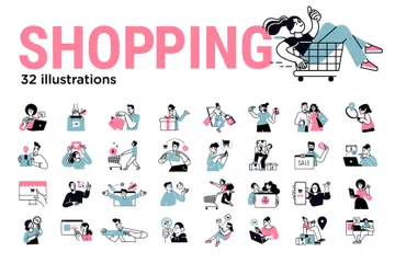 E-Commerce und Shopping Illustrationspack