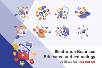 Educación y tecnología empresarial Paquete de Ilustraciones