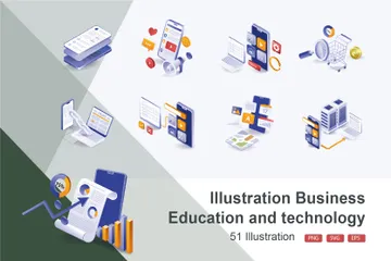 Educación y tecnología empresarial Paquete de Ilustraciones