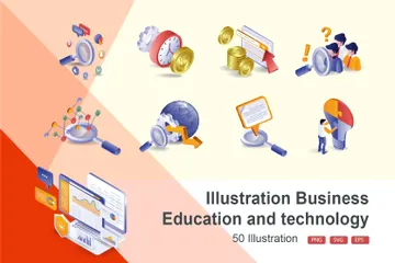 Educación y tecnología empresarial Paquete de Ilustraciones