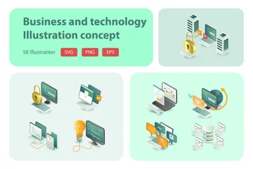 Education, Business And Technology Illustration Pack