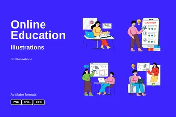 Éducation en ligne Pack d'Illustrations