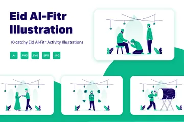 Eid Al-Fitr-Illustrationspaket Illustrationspack