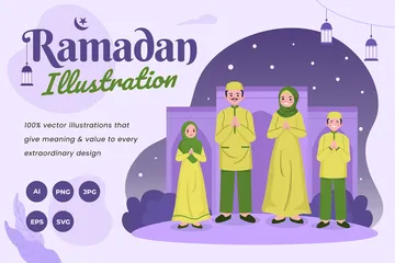 Eid Al-Fitr Mubarak Paquete de Ilustraciones