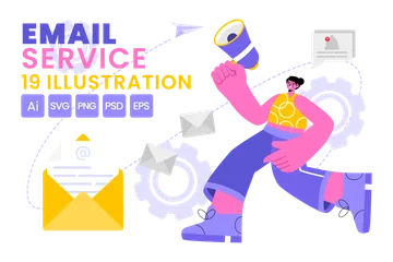 Email Service Illustration Pack