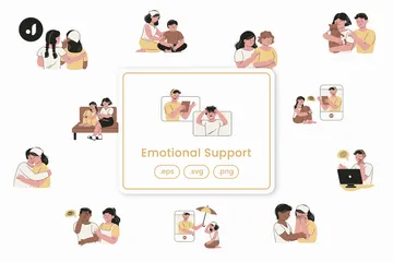 Emotionale Unterstützung Illustrationspack