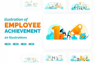 Employee Achievement Illustration Pack