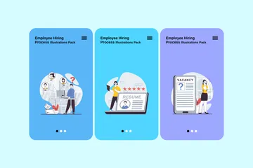 Employee Hiring Process Illustration Pack