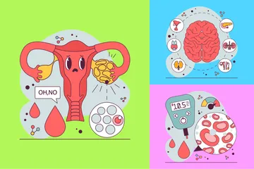 Endocrinologista Pacote de Ilustrações