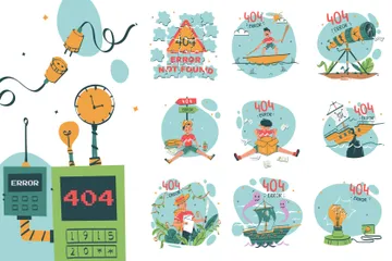 Erreur 404 introuvable Pack d'Illustrations