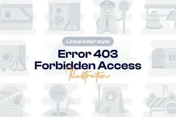 Error 403 Forbidden Access Illustration Pack