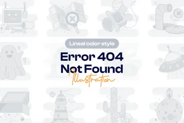 Error 404 Not Found Illustration Pack