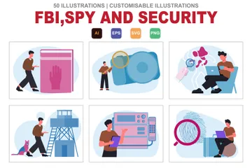 FBI espion et sécurité Pack d'Illustrations