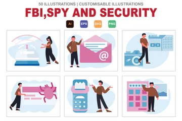 FBI espion et sécurité Pack d'Illustrations