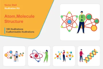 Átomo, Estruturas Moleculares Pacote de Ilustrações