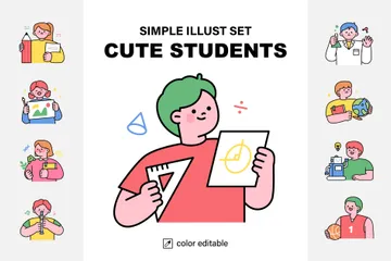 Étudiant mignon Pack d'Illustrations