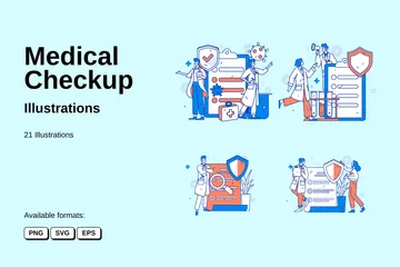 Check-up médical Pack d'Illustrations