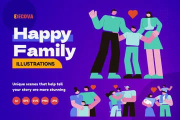 Familia feliz Paquete de Ilustraciones