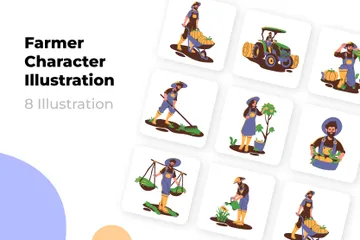 Farmer Character Illustration Pack