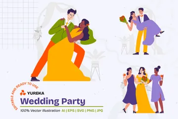 Fiesta de bodas Illustration Pack