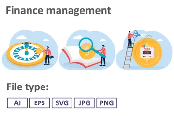 Gestão Financeira Pacote de Ilustrações