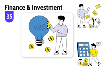 Finanças e Investimento Pacote de Ilustrações