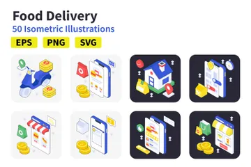 Food Delivery Illustration Pack