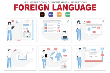 Foreign Language Illustration Pack