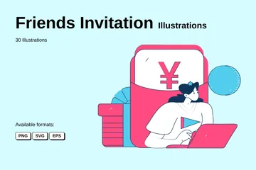 Friends Invitation Illustration Pack