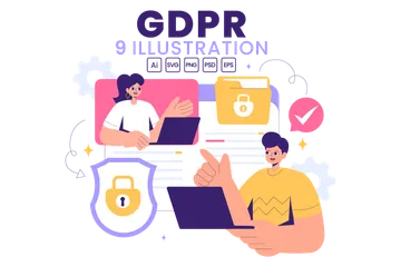 GDPR データ保護規則 イラストパック