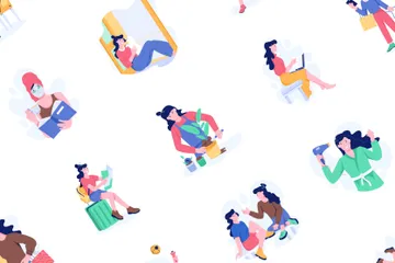 Mode de vie des gens Pack d'Illustrations