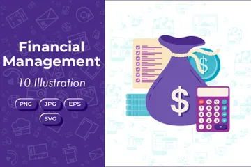 Gestão financeira Pacote de Ilustrações