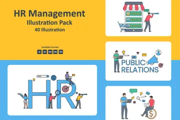 Gestión de recursos humanos Illustration Pack