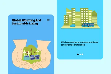 Global Warming And Sustainable Living Illustration Pack