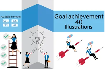 Goal Achievement Illustration Pack