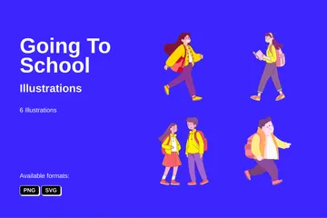 Going To School Illustration Pack