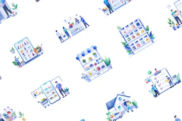 Grocery Shopping Illustration Pack