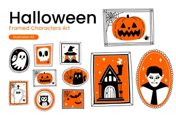 Halloween Framed Illustration Pack