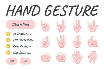 Hand Gesture Illustration Pack