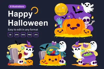 Happy Halloween Illustration Pack