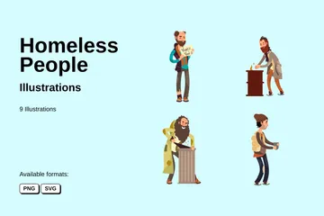 Homeless People Illustration Pack