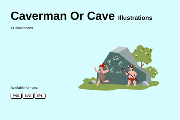 Homem das cavernas ou caverna Pacote de Ilustrações