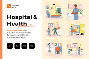 Hôpital et santé Pack d'Illustrations